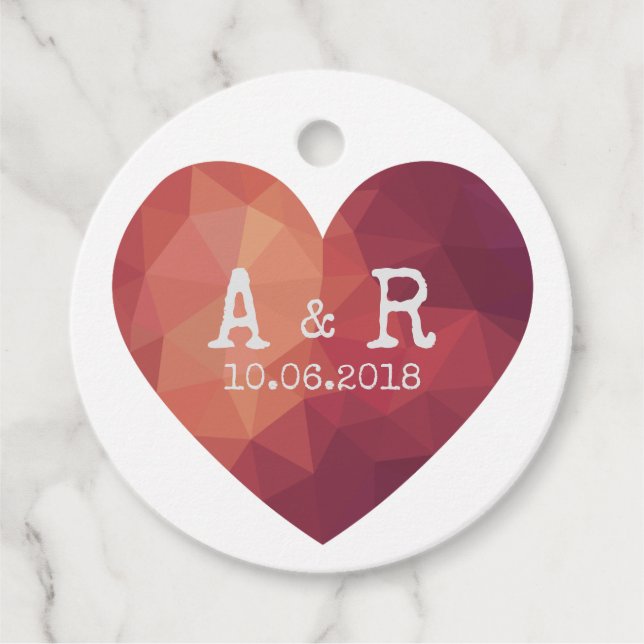 Hochzeitstermin für ein rotes Herz Geschenkanhänger (Vorderseite)