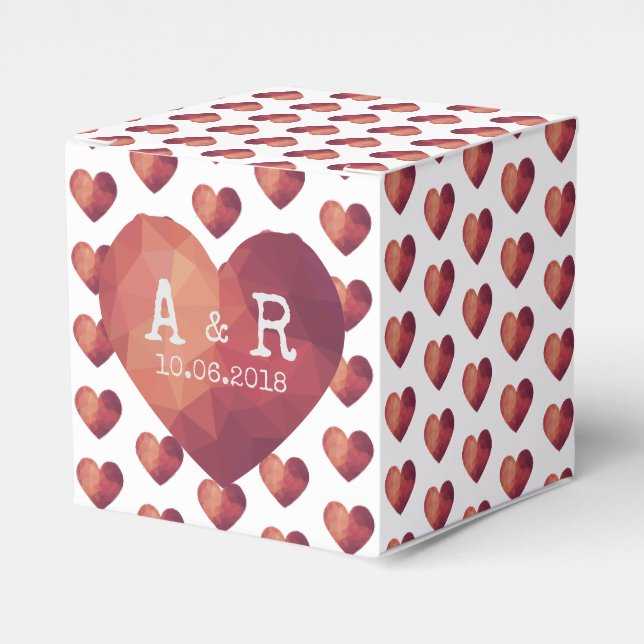 Hochzeitstermin für ein rotes Herz Geschenkschachtel (Vorderseite)