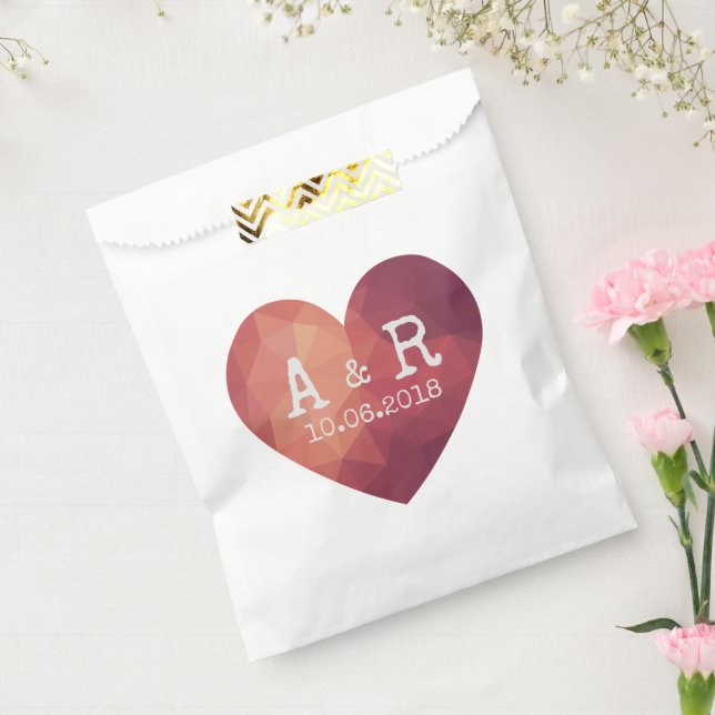Hochzeitstermin für ein rotes Herz Geschenktütchen (Versiegelt)