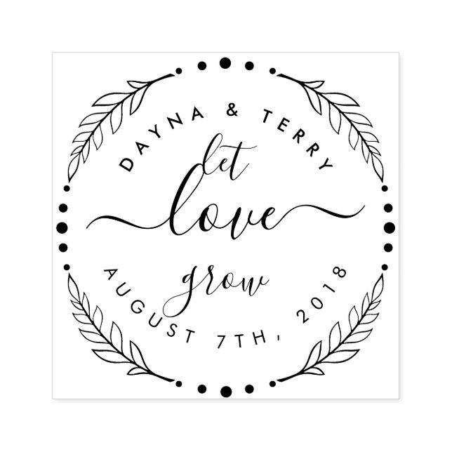 Hochzeitstermin "Gelassen Liebe wächst" für den mo Gummistempel (Prägung)