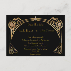 Hochzeitstermin speichern, großartig-Gatsby, schwa Einladung