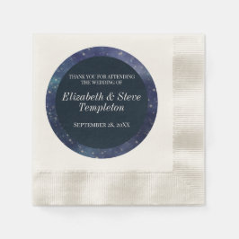 Hochzeitsterne Nacht Celestial Danke Navy Serviette