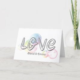 Hochzeitstext Liebe mit Blasen Karte