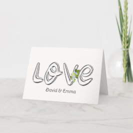 Hochzeitstext mit Blume Vine Karte