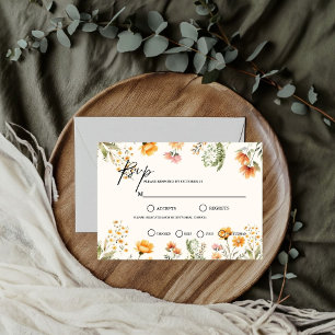 Hochzeitsthema "Minimalistisch Weadow Ivory Wildbl RSVP Karte