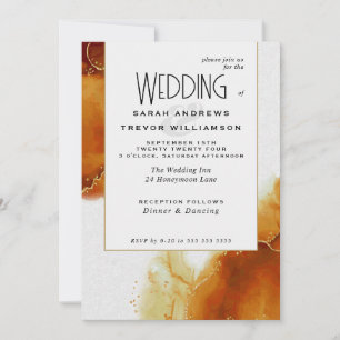 Hochzeitstich Topaz Abstrakter Marmor Einladung