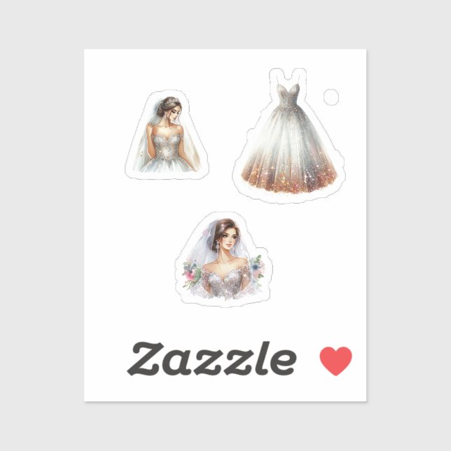 Hochzeitsticker Aufkleber (Blatt)