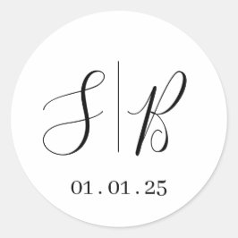 Hochzeitsticker - Erstmarken | Round White Runder Aufkleber