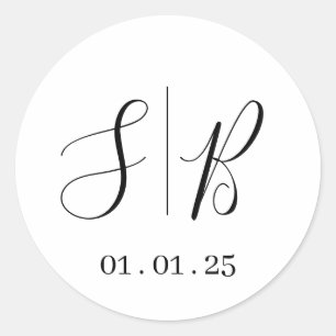 Hochzeitsticker - Erstmarken   Round White Runder Aufkleber