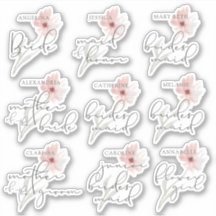 Hochzeitsticker für Brautparty Personalisiert