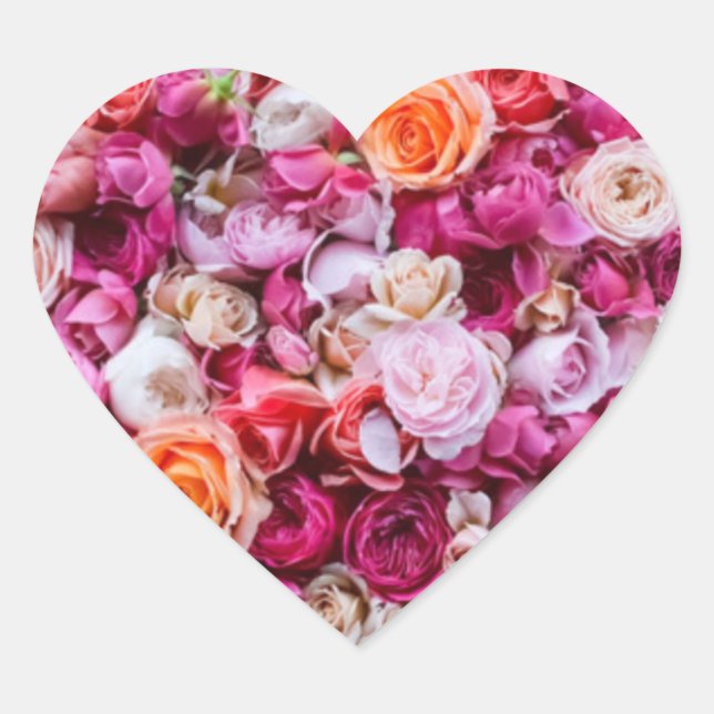 Hochzeitsticker für die Rose Herz-Aufkleber (Vorderseite)