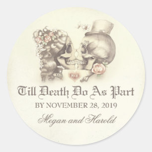 Hochzeitsticker für Skull Runder Aufkleber