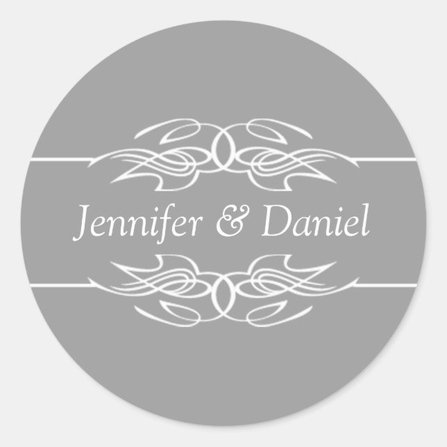 Hochzeitsticker für Umschlag Aufkleber (Vorderseite)