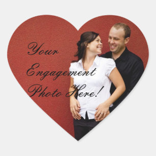 Hochzeitsticker für Verlobung Foto Herz-Aufkleber