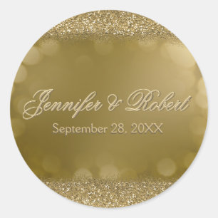 Hochzeitsticker Gold Runder Aufkleber