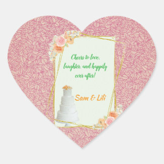 Hochzeitsticker Herz-Aufkleber
