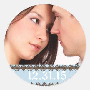 Hochzeitsticker mit Ihrem Foto Runder Aufkleber