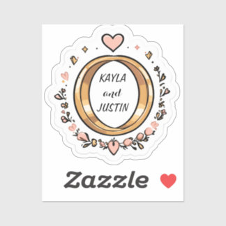 Hochzeitsticker | Niedlich-Romantischer Vinyl-Stic Aufkleber