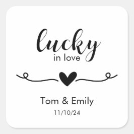 Hochzeitsticker Quadratischer Aufkleber