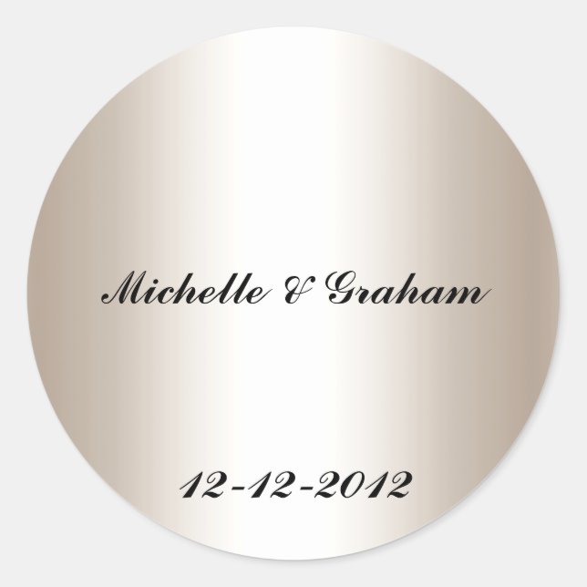 Hochzeitsticker Runder Aufkleber (Vorderseite)