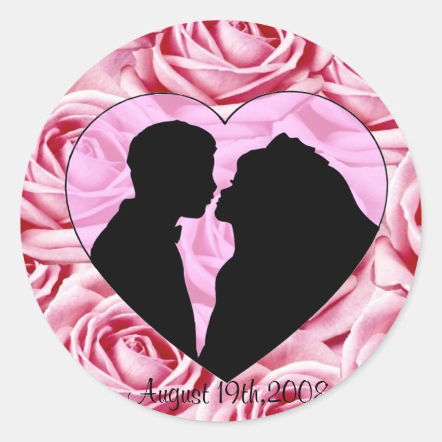 Hochzeitsticker Runder Aufkleber (Vorderseite)