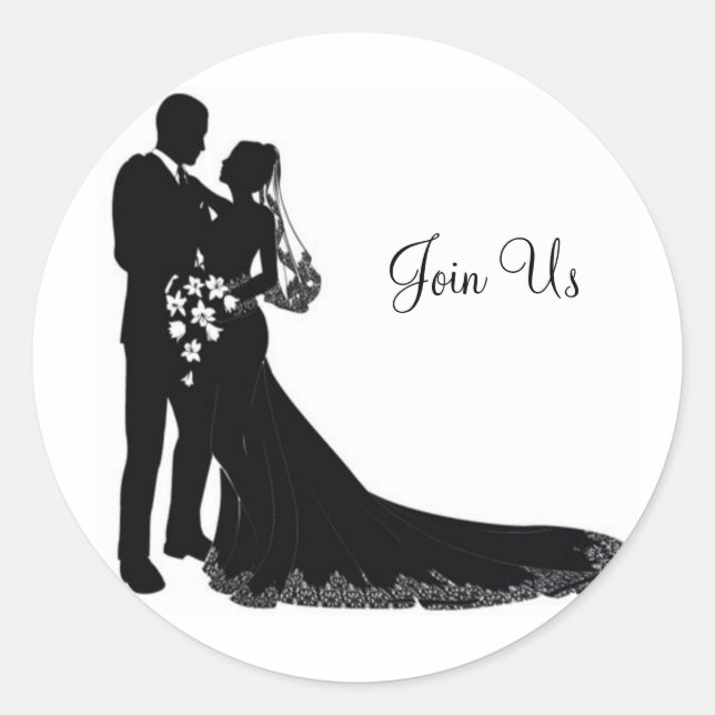 Hochzeitsticker Runder Aufkleber (Vorderseite)
