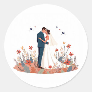Hochzeitsticker Runder Aufkleber