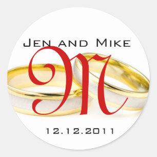 Hochzeitsticker Save the Date Monogram Stickers