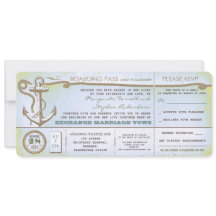 Hochzeitsticket Boarding Vintag mit UAWG
