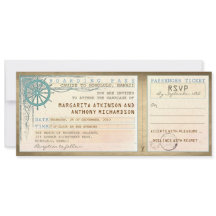Hochzeitsticket Boarding Vintag mit UAWG
