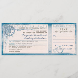 Hochzeitsticket Boarding Vintag mit UAWG Einladung
