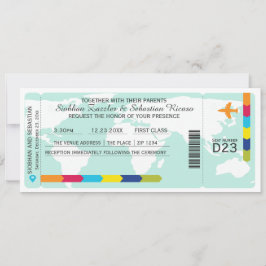 Hochzeitsticket für World Travel Boarding Einladung