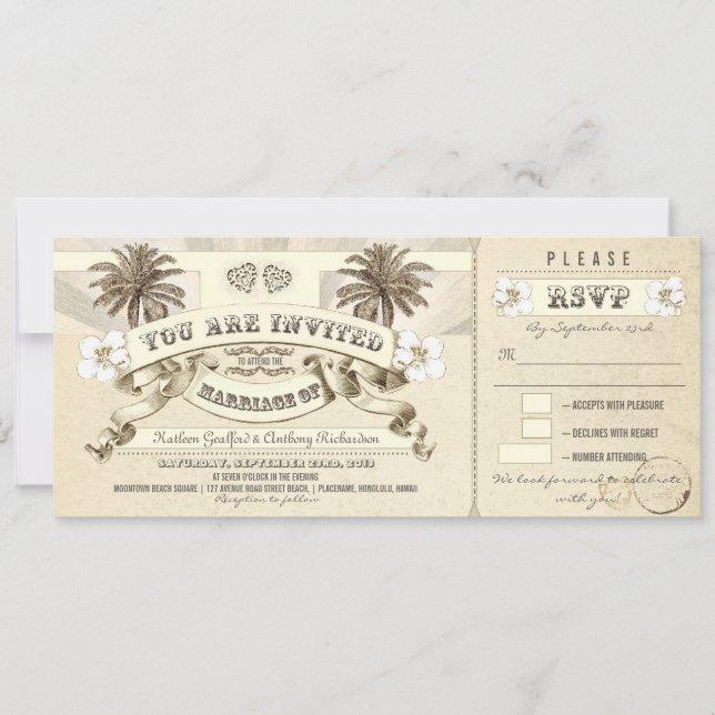 Hochzeitstickets - Einladungen für Hochzeiten am S (Vorderseite)