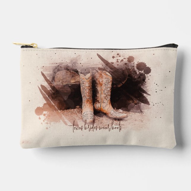 Hochzeitstiefel durch die Wasserfarbe des Holzpfah Zubehörtasche (Vorderseite)