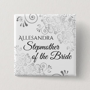 Hochzeitstiefmutter des Braunamenstempels Silver Button