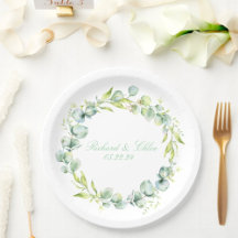 Hochzeitstiefpapier Platte rustikal botanisch
