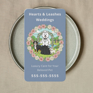 Hochzeitstierpflege Hochzeits-Hundebetreuer Elegan Visitenkarte
