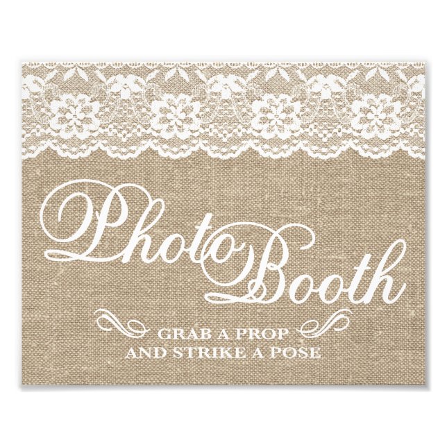 Hochzeitstifte - Burlap & Lace - Foto Booth - (Vorne)