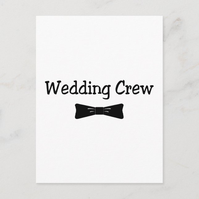 Hochzeitstil-Crew Bowtie Postkarte (Vorderseite)