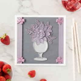 Hochzeitstil Lila Vase AI Kunst Serviette