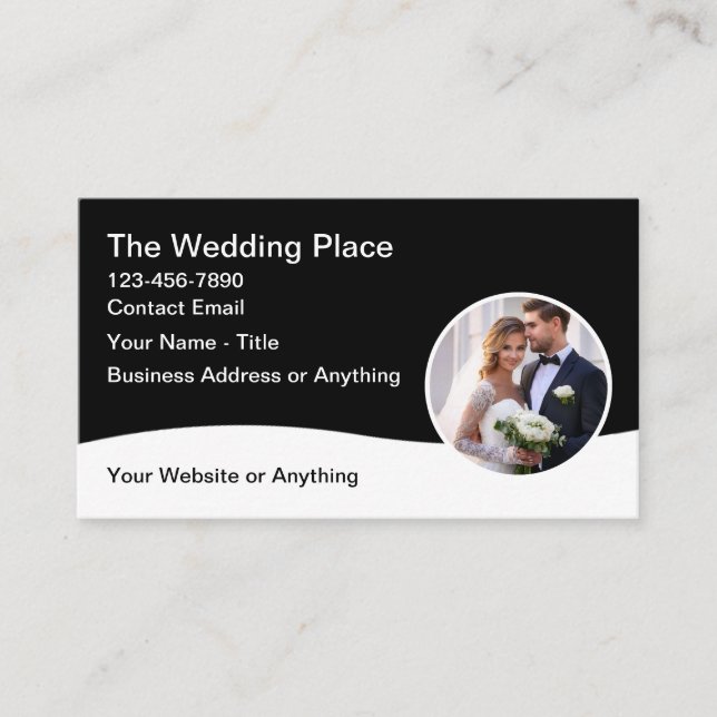 Hochzeitstipps Business Cards Modernes Design Visitenkarte (Vorderseite)
