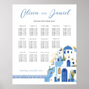 Hochzeitstisch 12 Santorini Griechenland Griechenl Poster