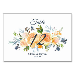 Hochzeitstisch für blaue Korallen Tischnummer