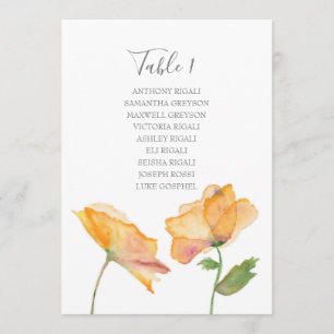 Hochzeitstisch für Wasserfarben-Blume Einladung