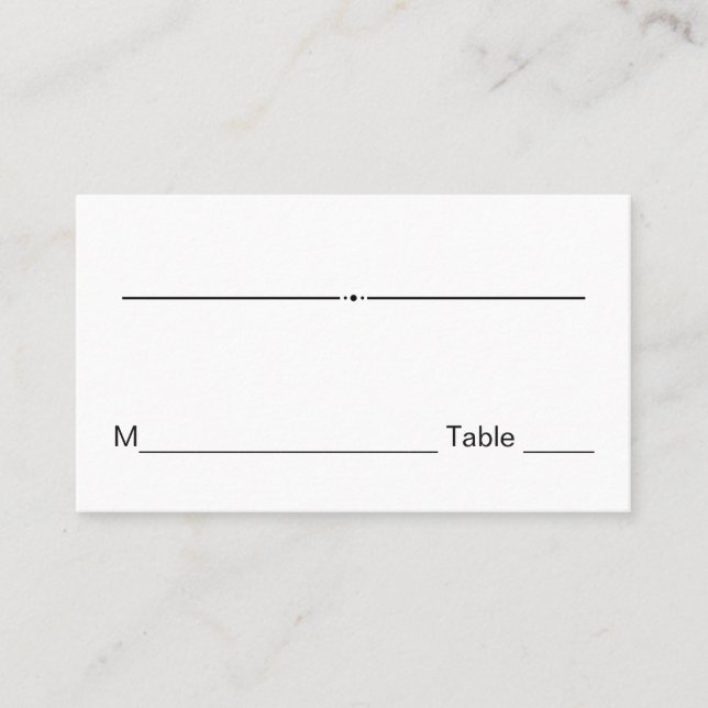 Hochzeitstisch Nummer Gästekarte Platzkarten (Vorderseite)