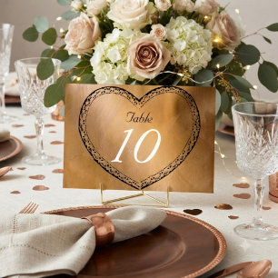 Hochzeitstisch Nummer Kupferherzen Hochzeit Tischnummer