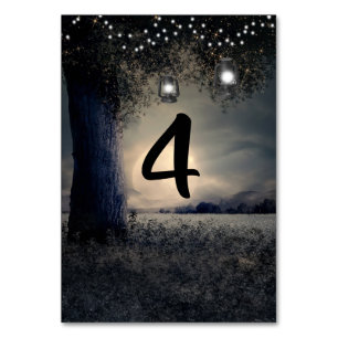 Hochzeitstisch Nummer Romantischer Mondlichtbaum Tischnummer