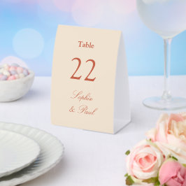 Hochzeitstisch Nummer Terrakotta Schrift Tischaufsteller