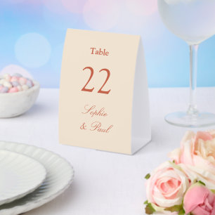 Hochzeitstisch Nummer Terrakotta Schrift Tischaufsteller