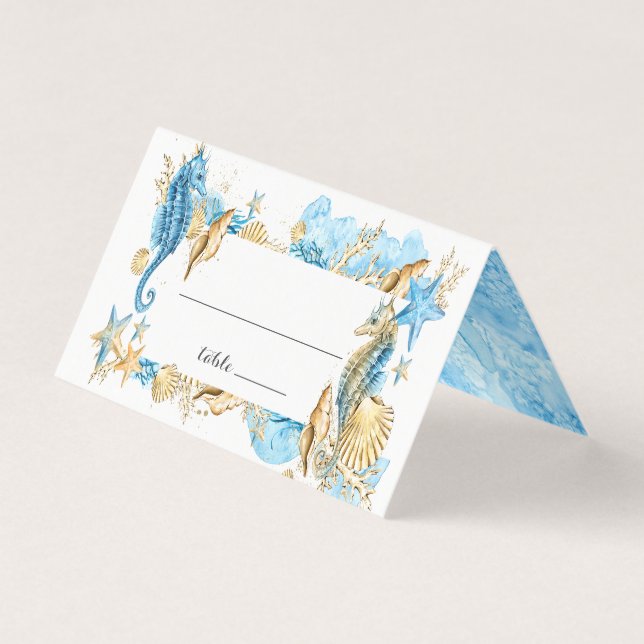 Hochzeitstisch-Platzkarte unter dem Meer (Vorderseite)
